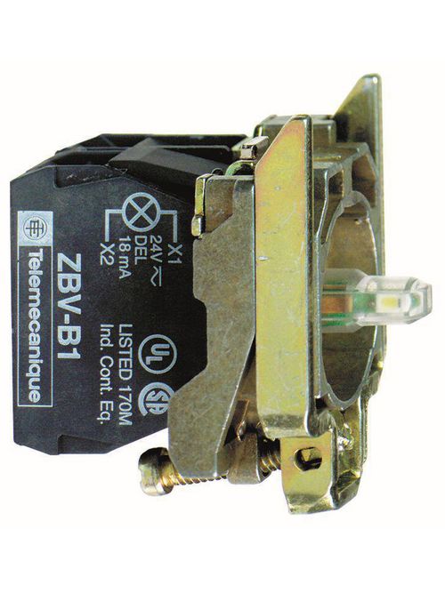 Product image for Square D ZB4BW0B61 22 mm 24 VAC/VDC 1NO Blue Single Contact Block Light Module with LED