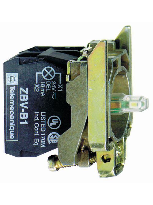 Product image for Square D ZB4BW0G11 22 mm 110 to 120 VAC 1NO White Single Contact Block Light Module with LED