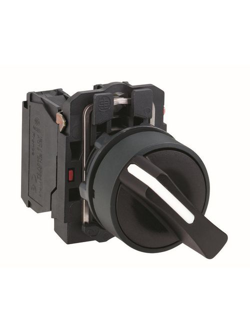 Product image for Square D XB5AD53 22 mm 1.2 Amp 600 VAC 2NO 3-Position Momentary Round Knob Non-Illuminated Selector Switch