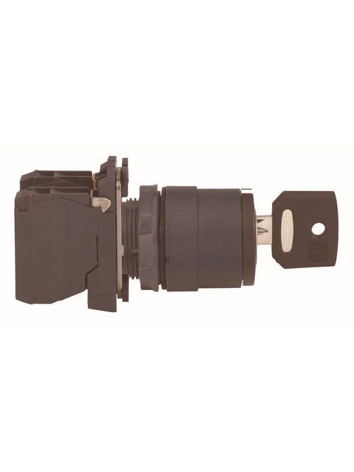 Product image for Square D XB5AG03 22 mm 1.2 Amp 600 VAC 2NO 3-Position Maintained Round Key Non-Illuminated Selector Switch