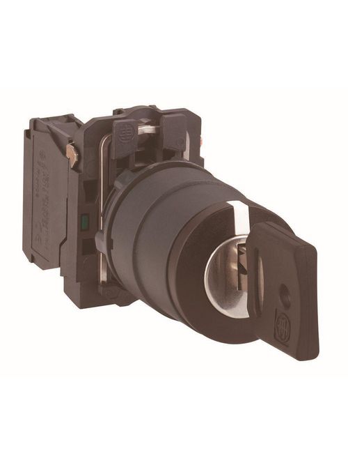 Product image for Square D XB5AG41 22 mm 1.2 Amp 600 VAC 1NO 2-Position Maintained Round Key Non-Illuminated Selector Switch
