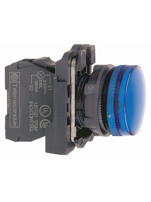 Product image for Square D XB5AVG6 22 mm 120 VAC 14 mA Blue Round Pilot Light with LED