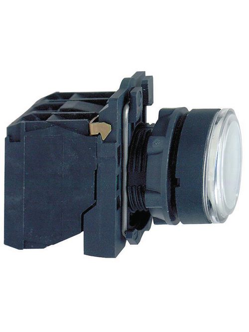 Product image for Square D XB5AW31B5 22 mm 24 VAC/VDC 18 mA 1NO 1NC White Round Momentary Flush Illuminated Push Button