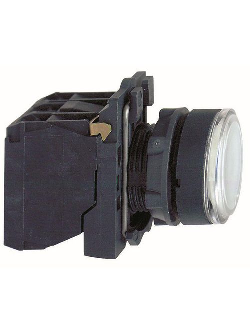 Product image for Square D XB5AW31G5 22 mm 120 VAC 14 mA 1NO 1NC White Round Momentary Flush Illuminated Push Button