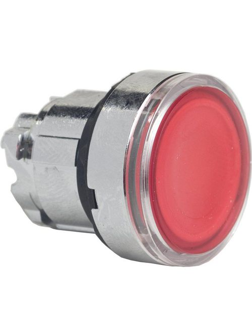 Product image for Square D ZB4BH043 22 mm Red Round Flush Push-On/Push-Off Illuminated Push Button Operator