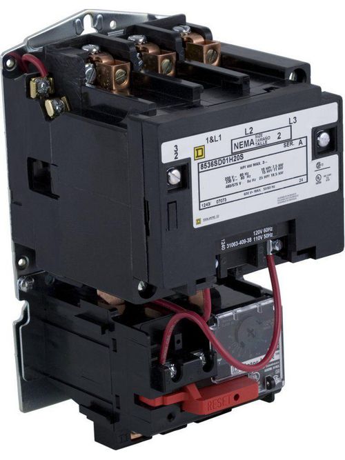 Product image for Square D 8536SCO3V02H209S 110/120 VAC 27 Amp 10 Hp 3-Pole Open Type Full Voltage Non-Reversing Magnetic Starter