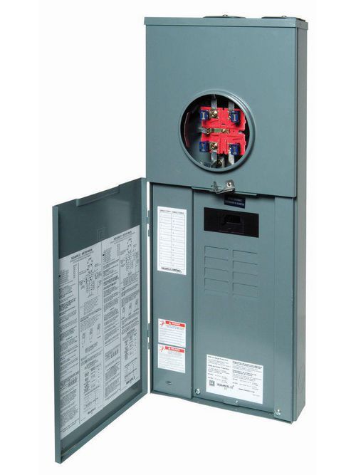 Product image for Square D RC816F125CH 125 Amp 1-Phase 3-Wire Surface Mount Overhead/Underground Service Ringless Type Meter Main