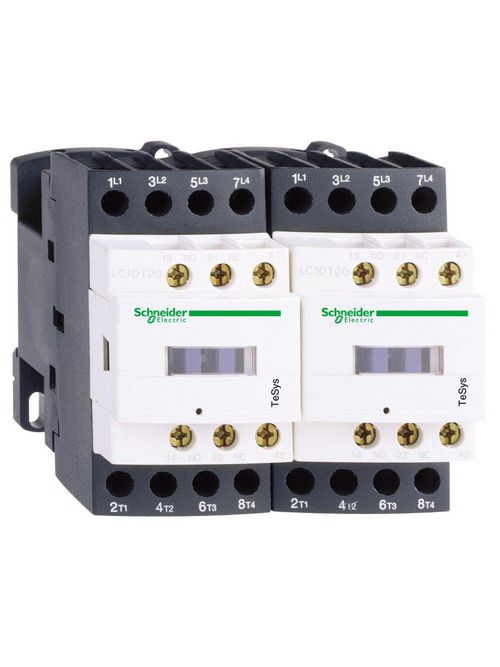 Product image for Square D LC2DT25G7 575 VAC 25 Amp 4-Pole 1NO 1NC Screw Terminal Full Voltage Reversing IEC Contactor