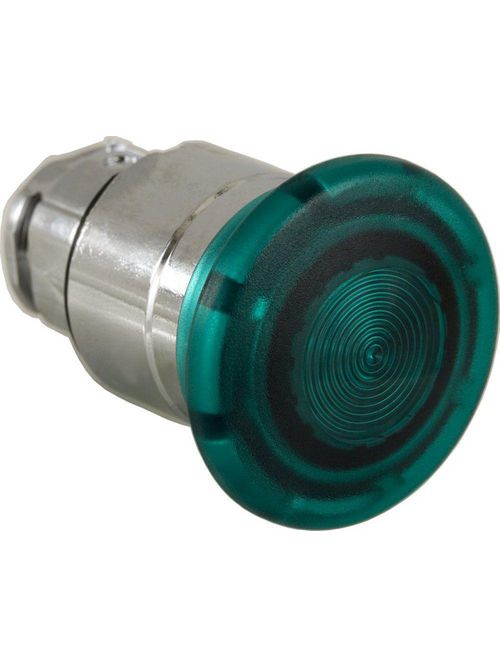 Product image for Square D ZB4BW433 22 mm Green Round Mushroom Momentary Illuminated Push Button Operator