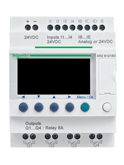 Product image for Square D SR2PACKFU 100 to 240 VAC 12-I/O PLC Compact Smart Relay Kit