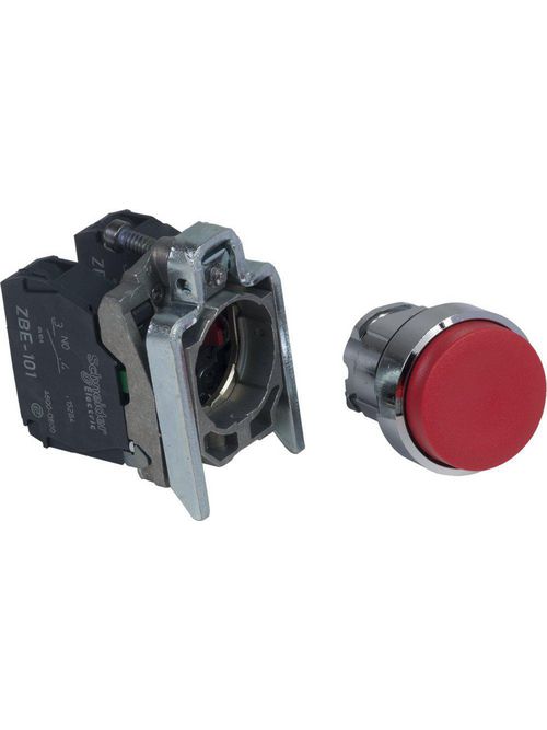 Product image for Square D XB4BL45 22 mm 600 VAC 1.2 Amp 1NO 1NC Red Round Momentary Extended Non-Illuminated Push Button
