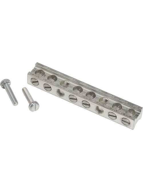 Product image for Square D PKOGTA6 4.61 Inch 14 to 1/0 AWG Copper/Aluminum 6-Terminal Load Center Ground Bar Kit