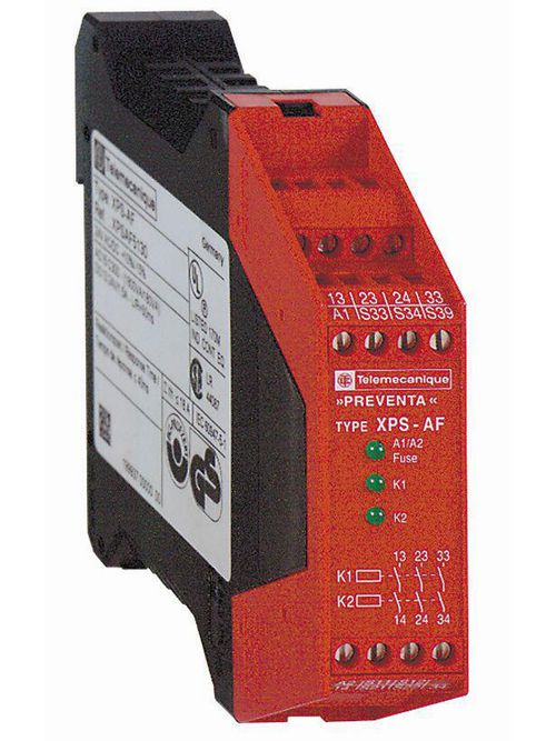 Product image for Square D XPSAF5130 24 VDC 3NO 3-LED Display Safety Relay Module