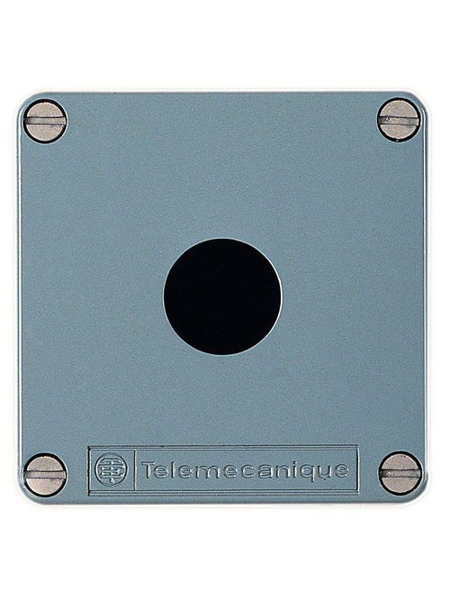 Product image for Square D XAPM1501 80 x 80 mm 1-Hole Blue Base/Lid Die-Cast Zinc Alloy Push Button Enclosure