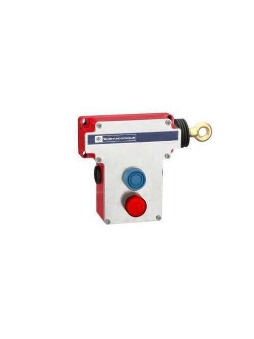 Product image for TES XY2CE1A296H7 Latching emergency stop rope pull switch, TES rope pull switches XY2C, RH side, 2NC+2 NO, pilot light 230 V
