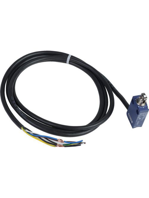 Product image for TES XCMD2102L2 Limit switch, XC Standard, XCMD, steel roller plunger, 1NC+1 NO, snap, 2 m