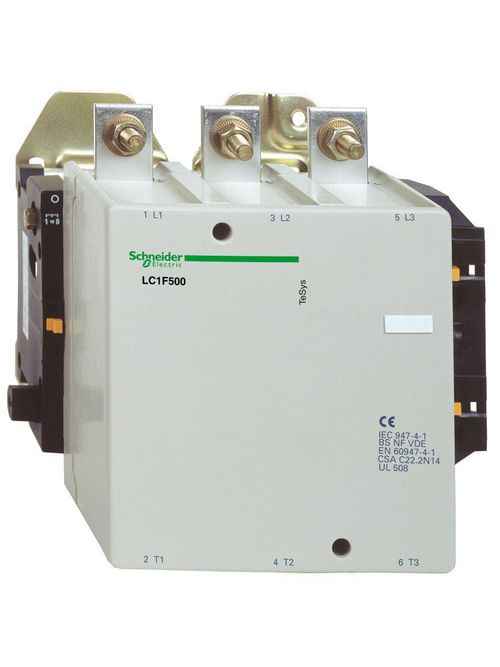 Product image for Square D LC1F500G7 575 VAC 500 Amp 3-Pole 1NO Panel Mount Full Voltage Non-Reversing IEC Contactor