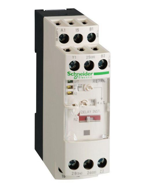 Product image for Square D RE7RL13BU 110 to 240 VAC/24/42 to 48 VAC/VDC 8 Amp 0.05 Second to 300 Hour Multi-Function Timing Relay