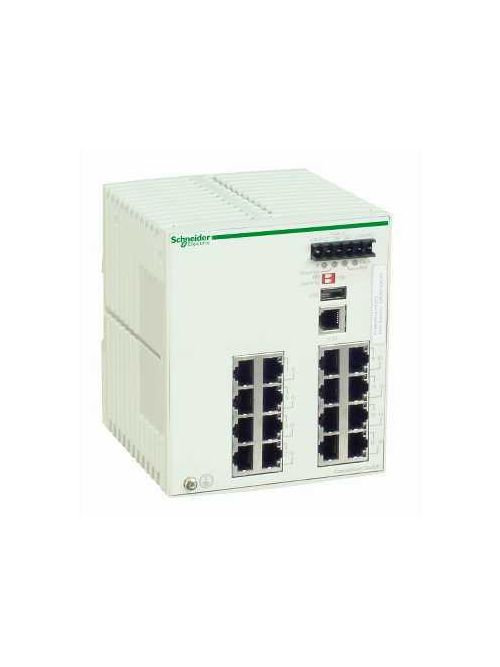 Product image for Square D TCSESM163F23F0 9.4 W 24 Volt RJ45 Shielded Connector 35 mm Din Rail Mount Managed Ethernet Switch