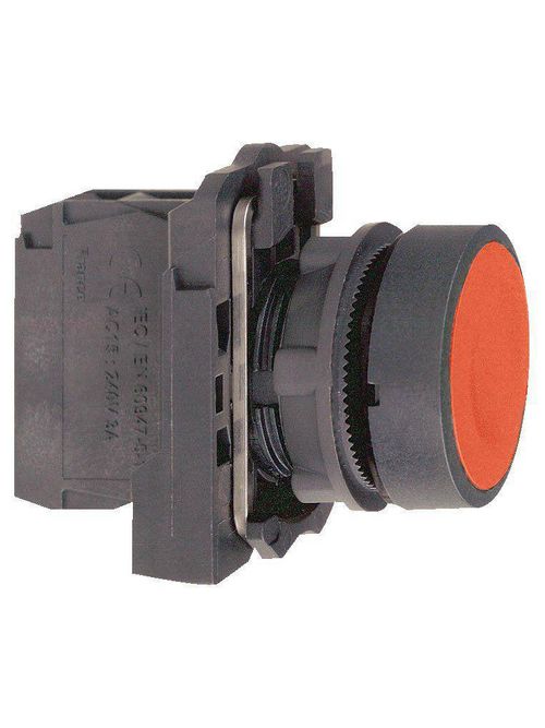 Product image for Square D XB5AA45 22 mm 600 VAC 1.2 Amp 1NO 1NC Red Round Momentary Flush Non-Illuminated Push Button