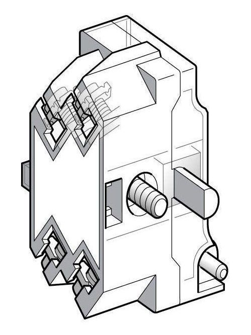 Product image for Square D 9001KA43 120 VAC 0.5 Amp 1NC Silver Alloy Screw Clamp Terminal Push Button Contact Block