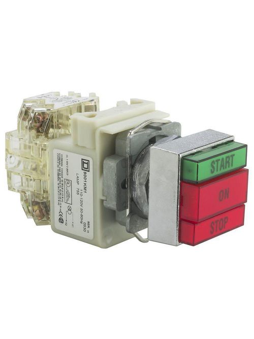 Square D 9001KXRG117 30 mm Green/Red Body Momentary Extended Push Button Operator