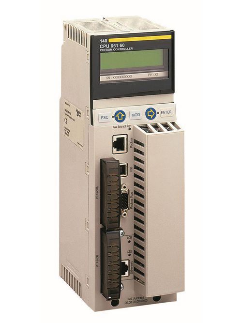 Product image for Square D 140CPU65260 3072 kB RAM 2760 mA 266 MHz 2-Rack Unity Processor