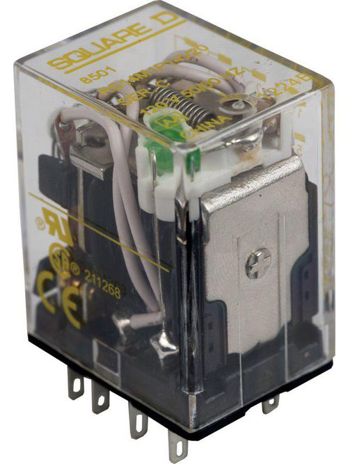 Product image for Square D 8501RS14M1P14V20 120 VAC 5 Amp 4PDT Socket Mount AC Operated Miniature Plug-In Relay