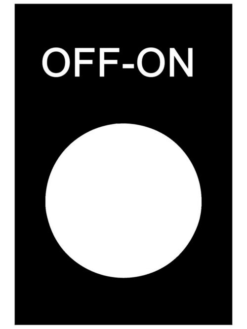 Product image for Square D ZB2BY2367 30 x 40 mm White/Black PVC On-Off Standard Legend Plate
