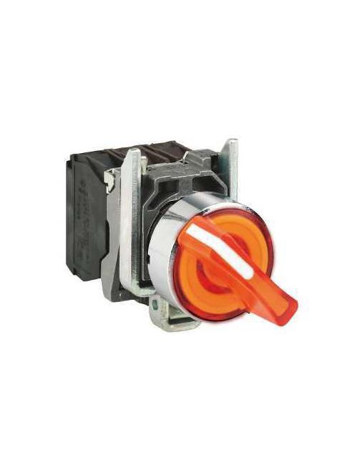 Product image for Square D XB4BK125B5 22 mm 24 Volt 14 mA 1NO 1NC Orange Round Standard Handle Illuminated Selector Switch with LED