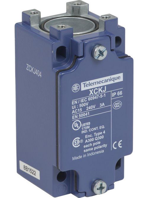 Product image for TES ZCKJ404 Limit switch body with spring return rotary head, Limit switches XC Standard, ZCKJ, w/o lever, fixed, 2C/O, snap, Pg13