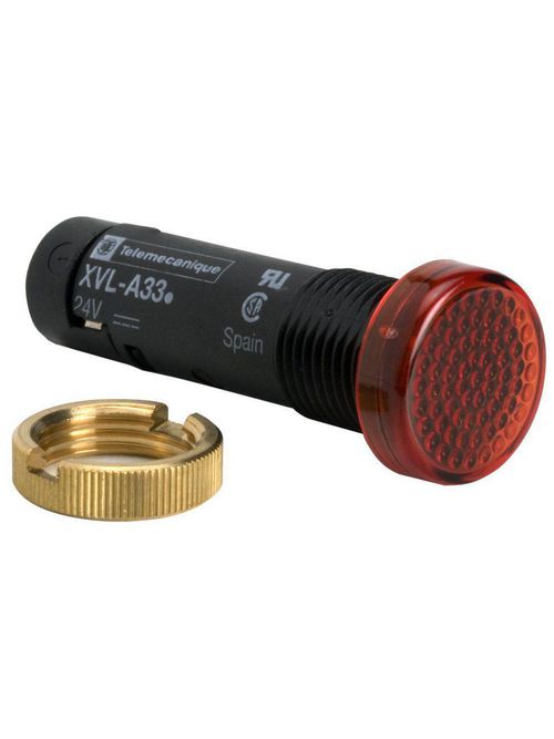 Product image for Square D XVLA334 12 mm 24 VDC 25 mA Covered LED Miniature Pilot Light