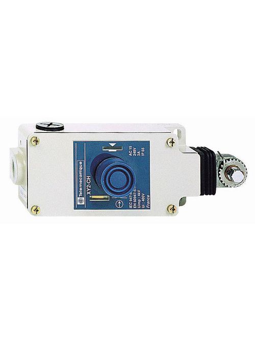 Product image for TES XY2CH13270 Latching emergency stop rope pull switch, TES rope pull switches XY2C, e XY2CH, 2NC, booted pushbutton