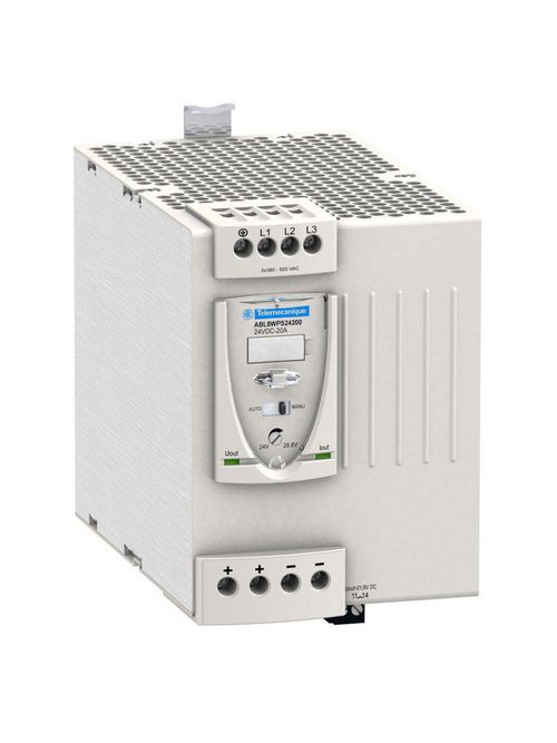 Product image for Square D ABL8WPS24200 380 to 500 VAC Input 24 VDC Output 20 Amp 1-Phase Switch Mode Power Supply