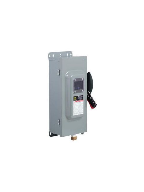 Product image for Square D HU365NR 600 VAC 400 Amp 3-Pole Non-Fusible Heavy Duty Safety Switch