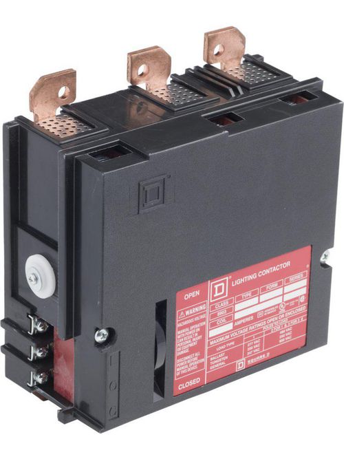Product image for Square D 8903PBQ11BV02 110/120 VAC 100 Amp 3-Pole Open Type Mechanically Held Panelboard Lighting Contactor