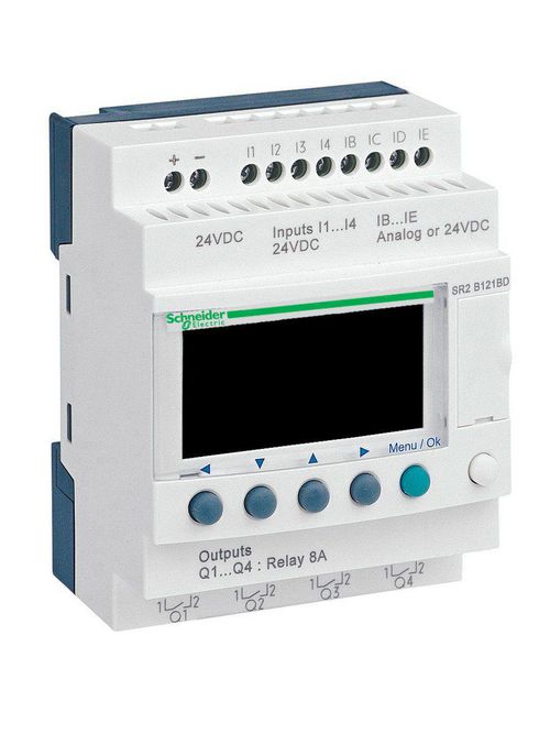Product image for Square D SR2B121BD 24 VDC 12-I/O PLC Compact Smart Relay