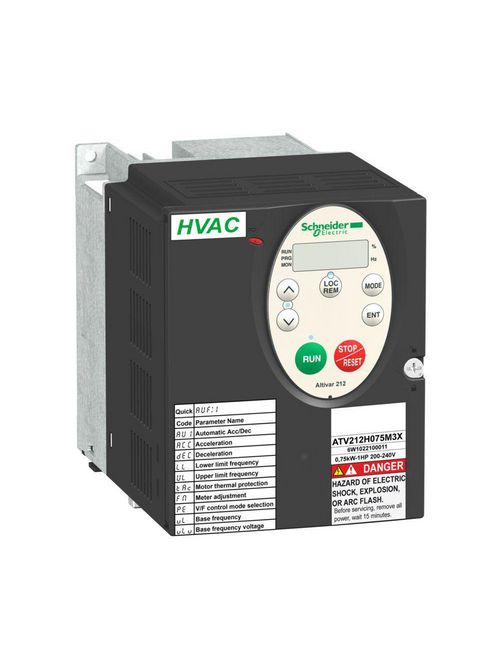 Product image for Square D ATV212H075N4 380 to 480 VAC 1 Hp 3-Phase Open Type Variable Speed Drive