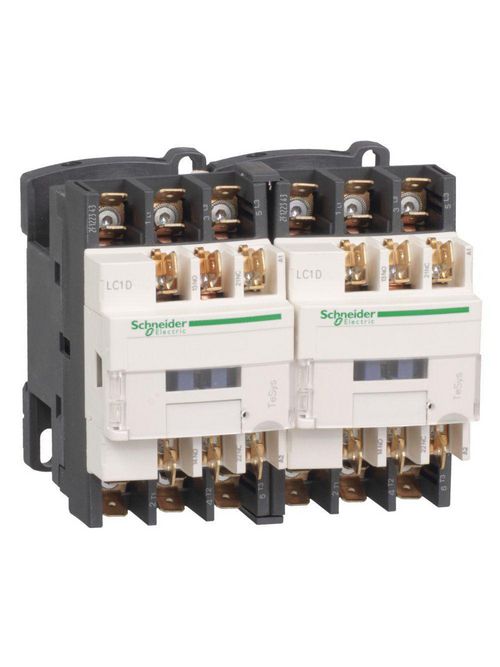 Product image for Square D LC2D129B7 575 VAC 12 Amp 3-Pole 1NO 1NC Slip-On Terminal Full Voltage Reversing IEC Contactor