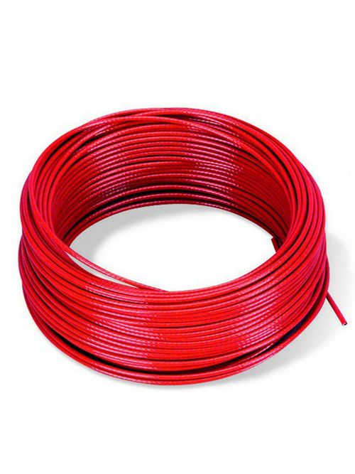 Product image for TES XY2CZ301 TES Emergency stop rope pull switches XY2C, red galvanised cable, ? 3.2 mm, L 10.5 m, for XY2C
