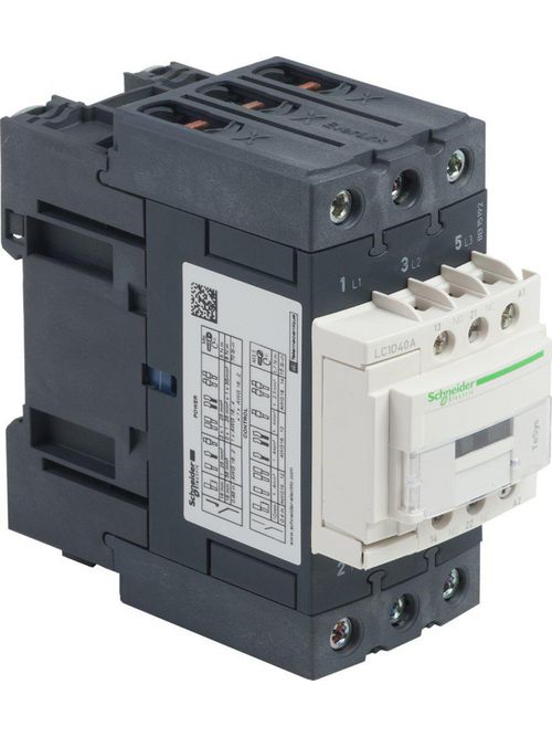 Product image for Square D LC1D40AU7 240 VAC 40 Amp 3-Pole 1NO 1NC Screw Terminal Full Voltage Non-Reversing IEC Contactor