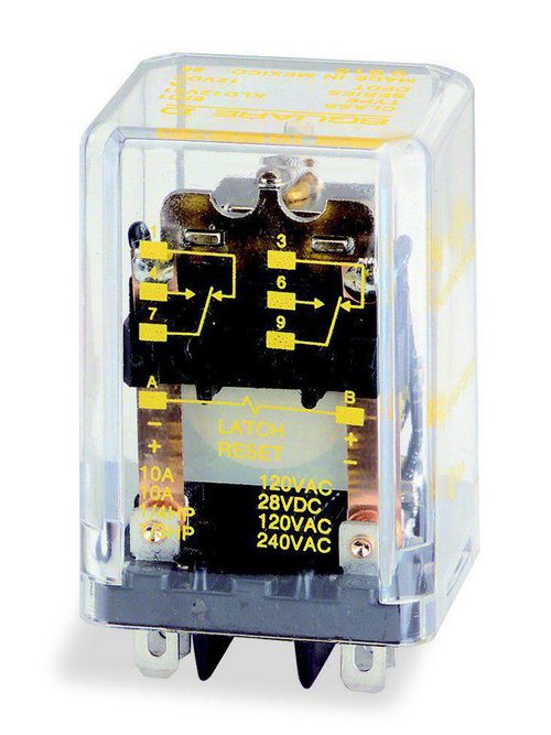 Product image for Square D 8501KLD12V51 12 VDC 10 Amp DPDT Socket/Solder Mount DC Operated Latching Plug-In Relay
