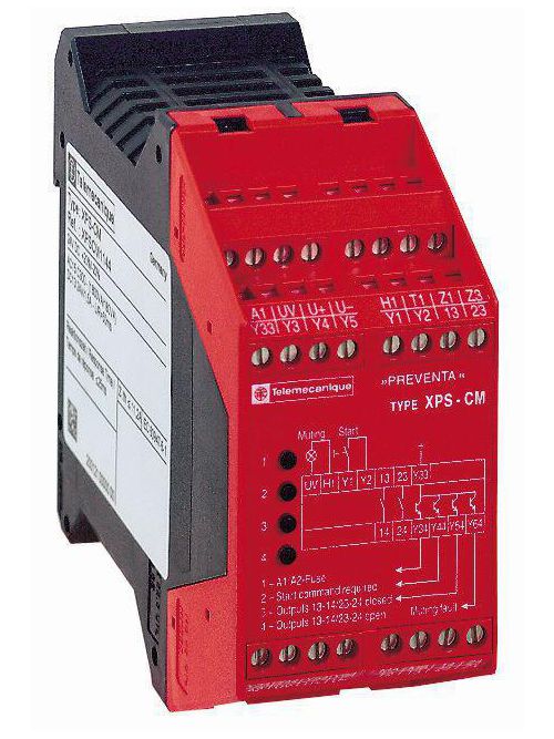 Product image for Square D XPSCM1144P 24 VDC 2NO 3-LED Display Safety Relay Module