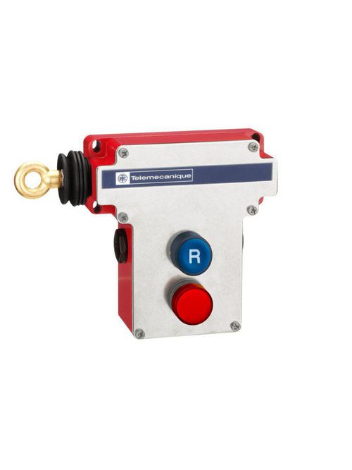 Product image for TES XY2CE2A196H7 Latching emergency stop rope pull switch, TES rope pull switches XY2C, cable 300 VAC 10amp XY2CE+options