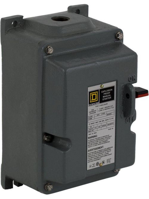 Product image for Square D 2510MBR1 230 VAC 18 Amp 2 Hp 2-Pole NEMA 7/9 Non-Reversing Manual Starter