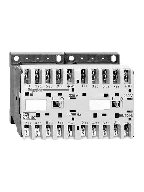 Product image for Square D LC2K09107B7 575 VAC 9 Amp 3-Pole 1NO Slip-On Terminal Full Voltage Reversing IEC Contactor