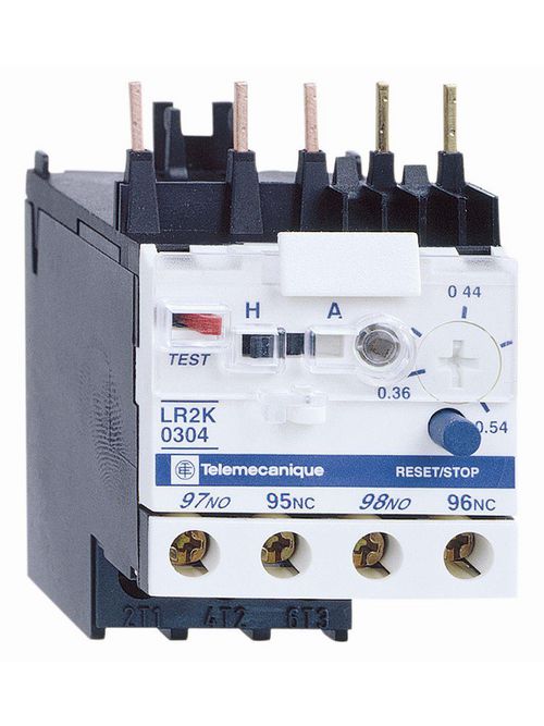 Product image for Square D LR2K0304 600 Volt 0.54 Amp 3-Pole 1NO 1NC Bi-Metallic Screw Clamp Terminal Thermal Overload Relay