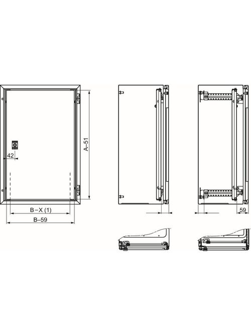 Product image for Square D NSYPIN86 600 x 200 x 800 mm Steel Wall Mount Enclosure Internal Door