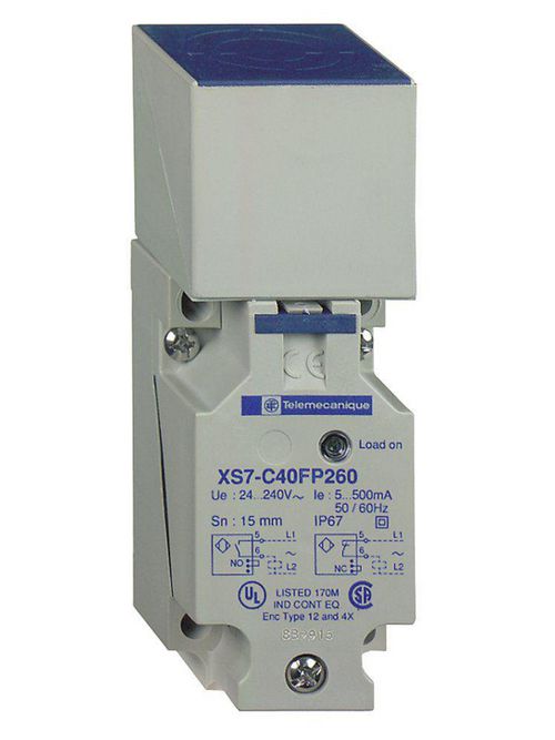 Product image for Square D XS7C40FP260 264 VAC 500 mA NO/NC Plastic 2-Wire Inductive Proximity Sensor