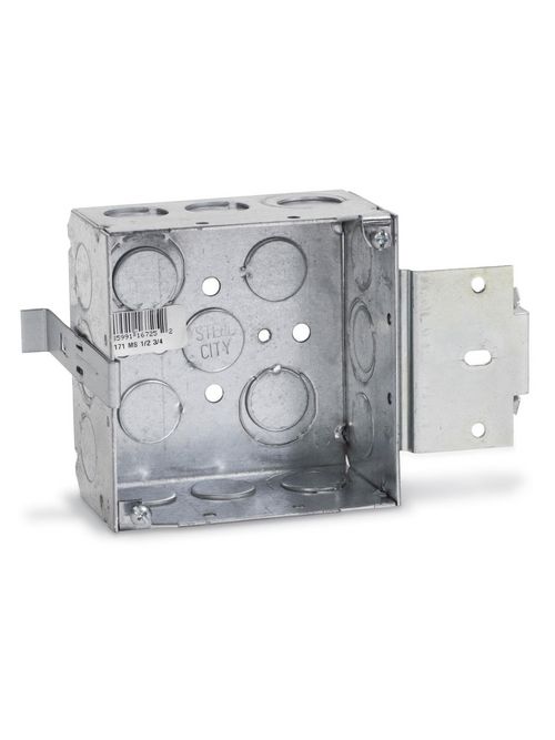 Steel City 72171-MS-1/2-3/4 4-11/16 x 2-1/8 Inch Square Box Steel City 72171-MS-1/2-3/4 4-11/16 x 2-1/8 Inch Square Box
